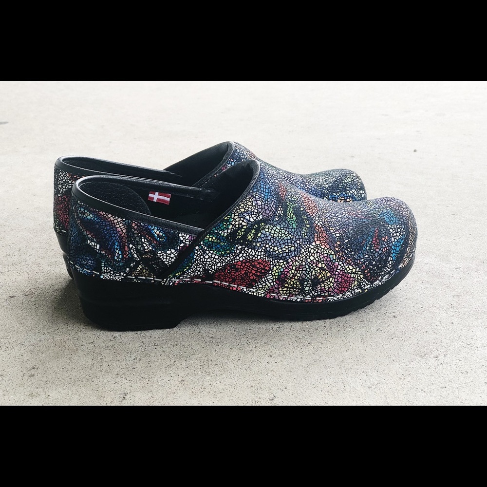 Sanita // Masquerade Butterfly Mosaic Clogs
